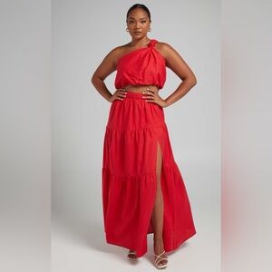 Red Skirt & Top Showpo Set